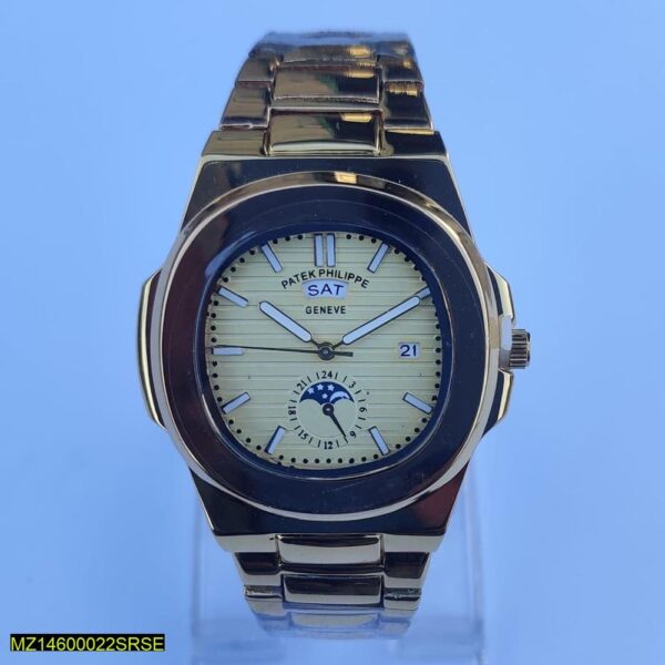 Patek Philippe Gold-Tone Nautilus Moonphase Watch - Image 2