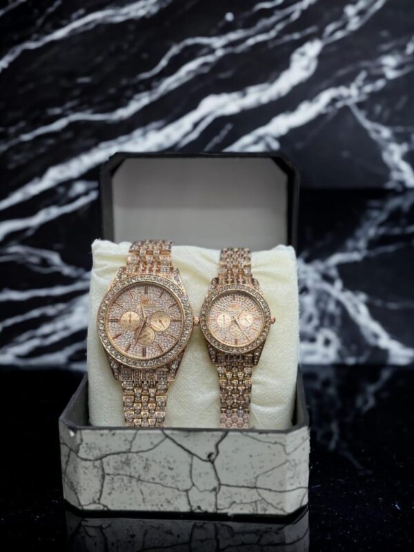 Luxury His & Hers Diamond-Studded Watch Set - Image 2