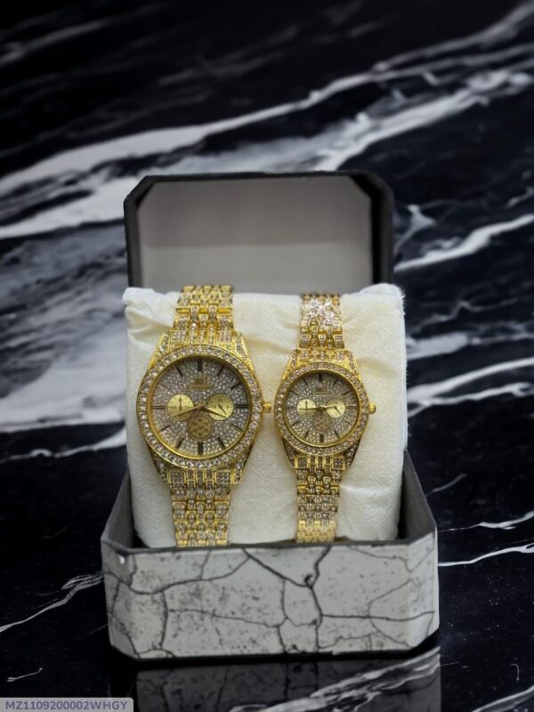 Luxury His & Hers Diamond-Studded Watch Set