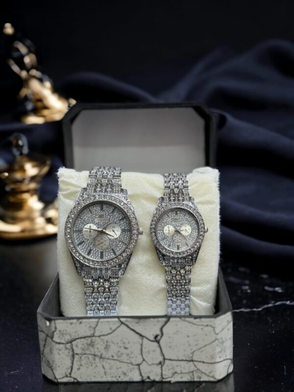 Luxury His & Hers Diamond-Studded Watch Set - Image 4