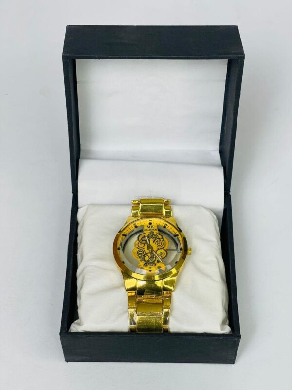 MLK Collection Gold Skeleton Dial Luxury Watch