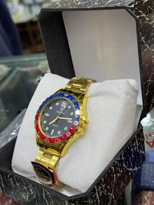 Aquatime Gold Watch with Pepsi Bezel