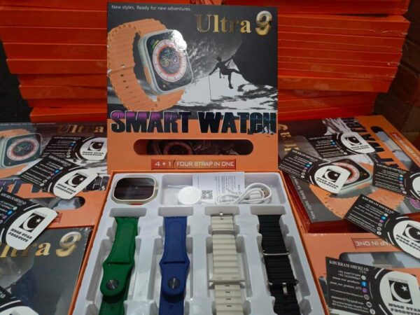 Ultra 9 Smart Watch – 4+1 Strap Combo | Rugged Design, Multi-Sport Mode, & Health Tracking - Image 2